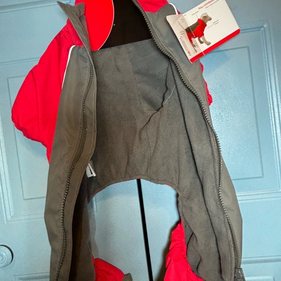 NWT KONG Outerwear Full Coverage Suit Dog Snow Water Resistant MED Red Grey - Picture 12 of 16